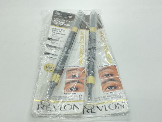 2 PACK - Revlon Colorstay Brow Creator Micro Tip Pencil - 615 Soft Black