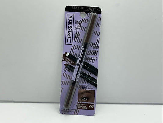 Maybelline Express Brow Duo 2 In 1 Pencil Powder - 260 Deep Brown