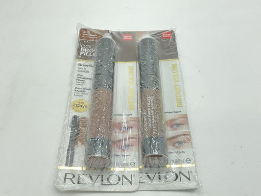 2 PACK - Revlon Colorstay Brow Fiber Filler Brow Gel - 302 Warm Brown