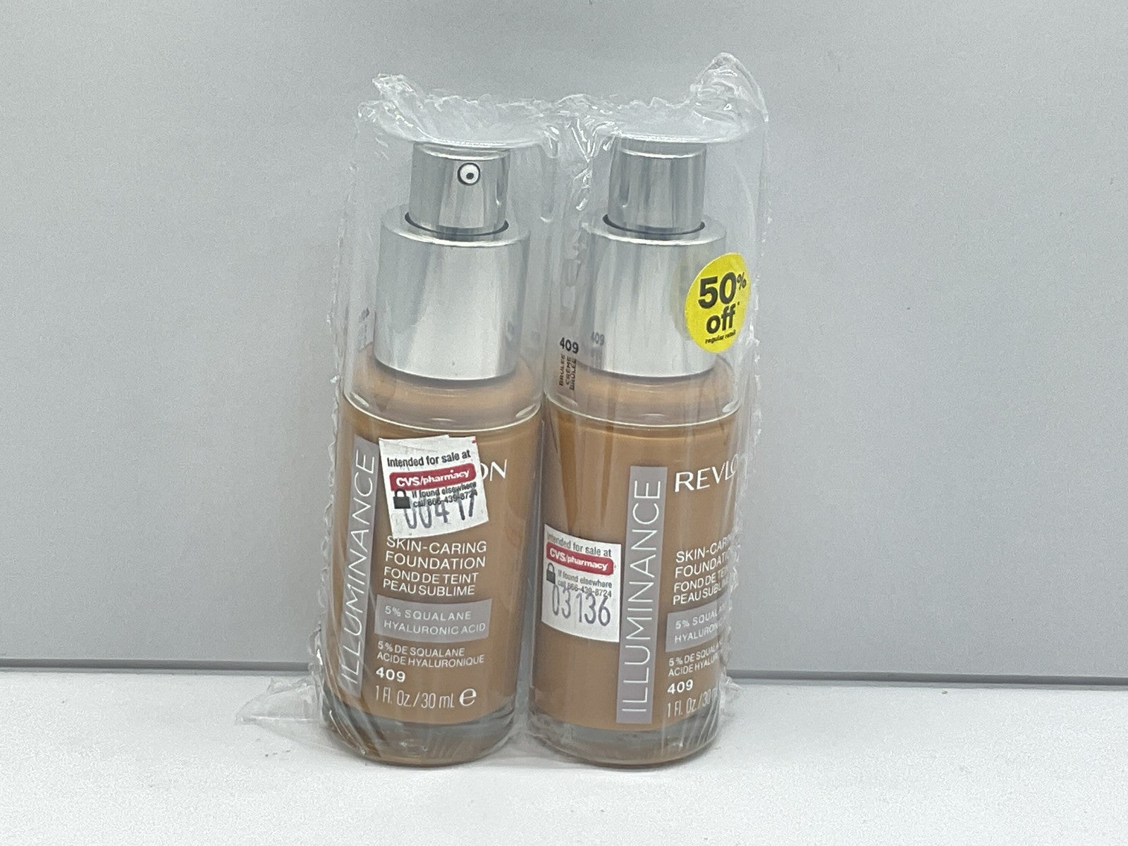 2 PACK - Revlon Illuminance Skin-Caring Liquid Foundation 1oz, 409 BRULEE