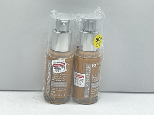 2 PACK - Revlon Illuminance Skin-Caring Liquid Foundation 1oz, 409 BRULEE