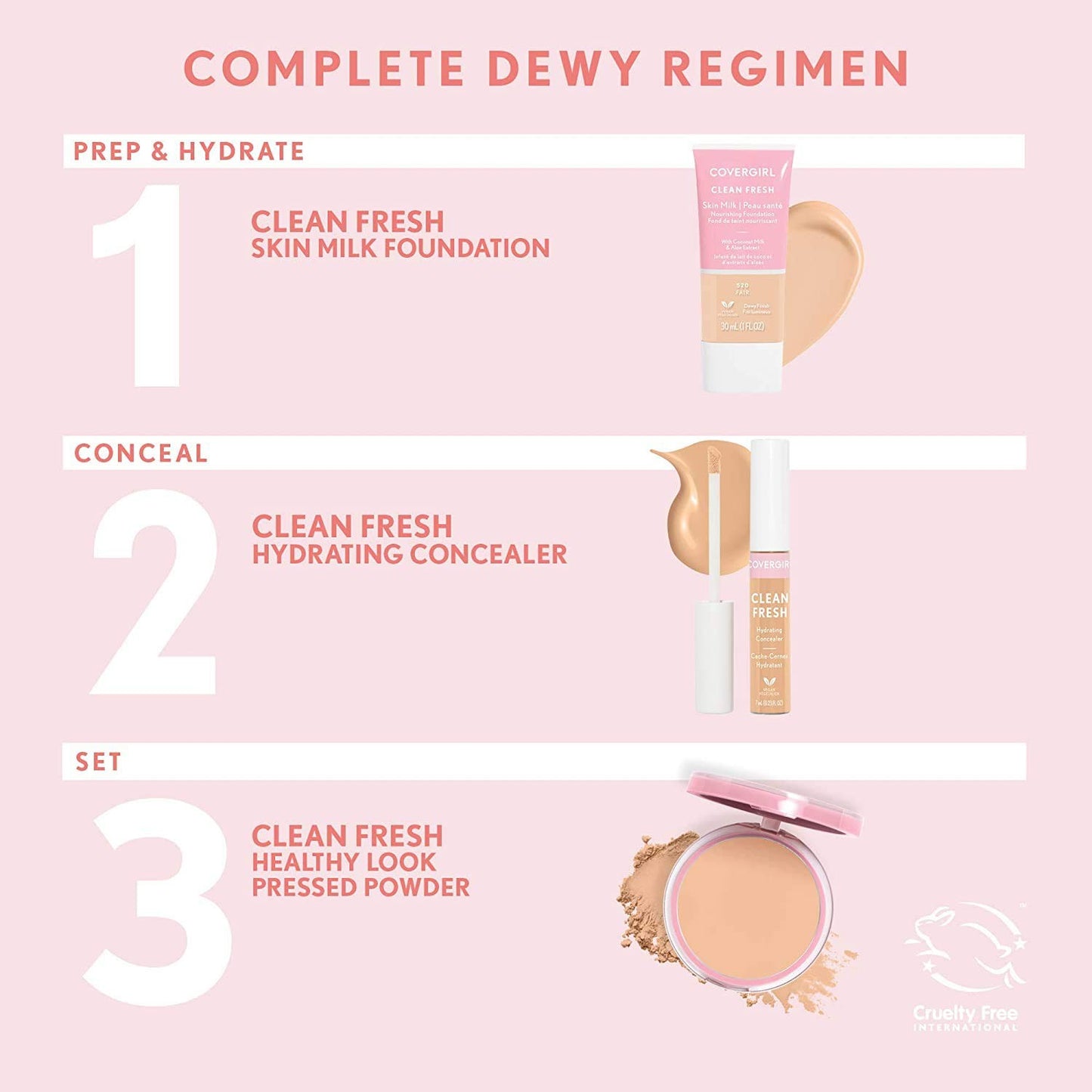 3 PACK - COVERGIRL Clean Fresh Hydrating Concealer, #320 Fair, 0.23 Fl Ounce