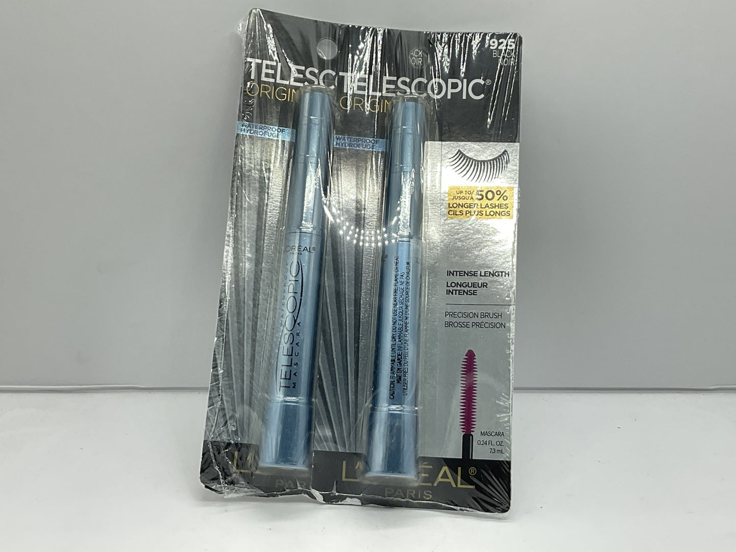 2 PACK - L'Oreal Telescopic Original Waterproof Mascara 0.24 fl oz -  925 BLACK