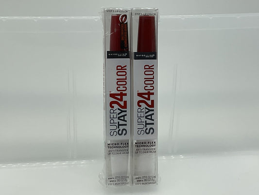 MAYBELLINE SuperStay 24HR 2-step Lipcolor OPTIC RUBY 310, 2 pack 
