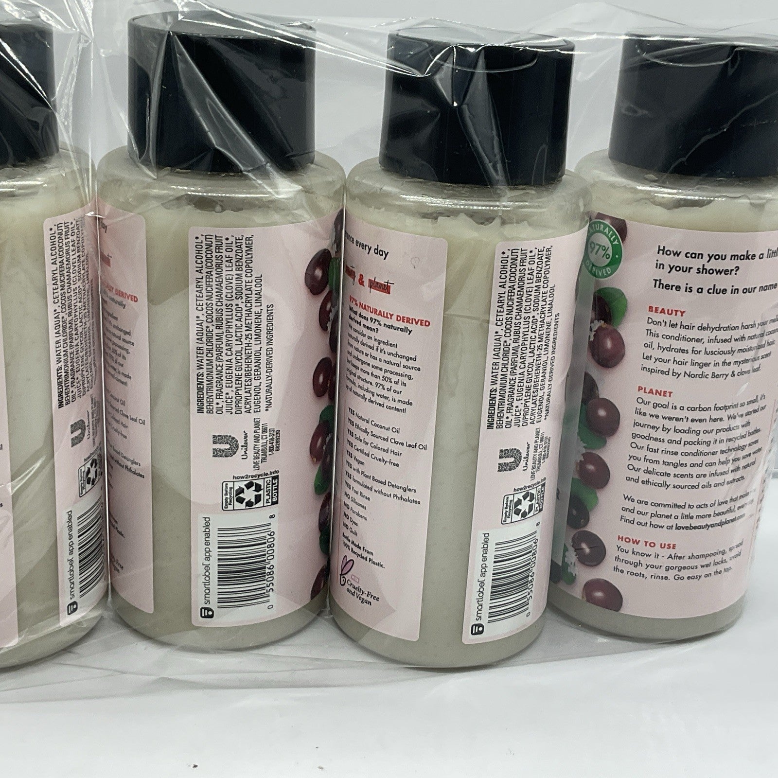 4 Pack Love Beauty & Planet Conditioner - Nordic Berry & Clove Leaf Oil