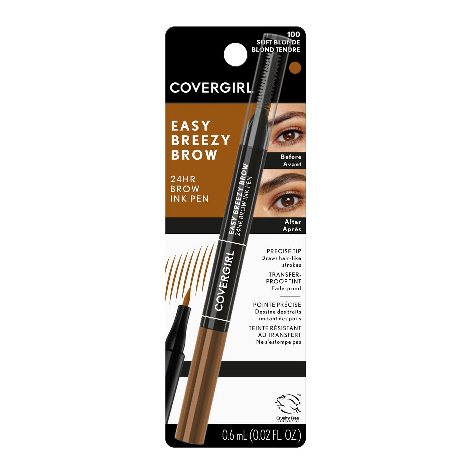 CoverGirl Easy Breezy 24 HR Brow Ink Pen - 100 Soft Blonde