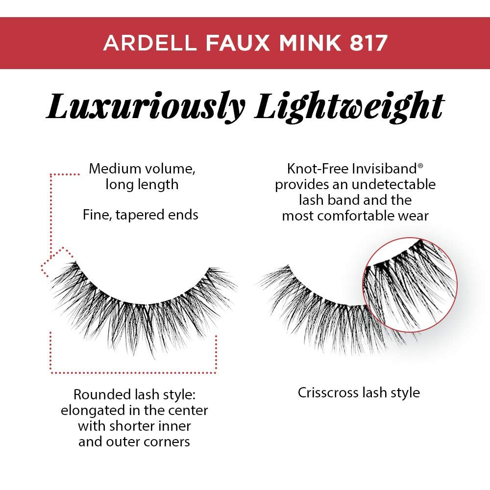 Ardell Faux Mink Luxuriously Lightweight With Knot-Free Invisiband Lashes - 817