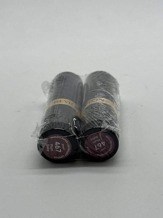 Revlon Super Lustrous Lipstick Creme, Plum Baby 467, 0.15 fl oz, 2 pack