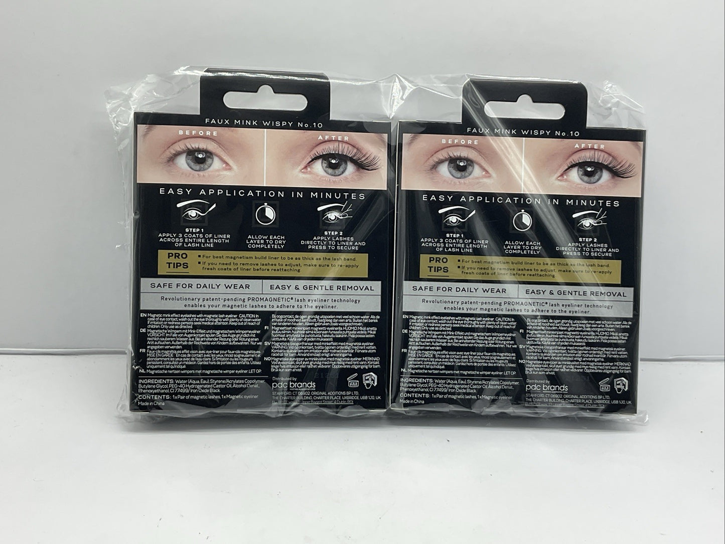 2 Pack - Eylure PRO MAGNETIC 7 Lash System w/ Eyeliner Faux Mink Wispy No.10