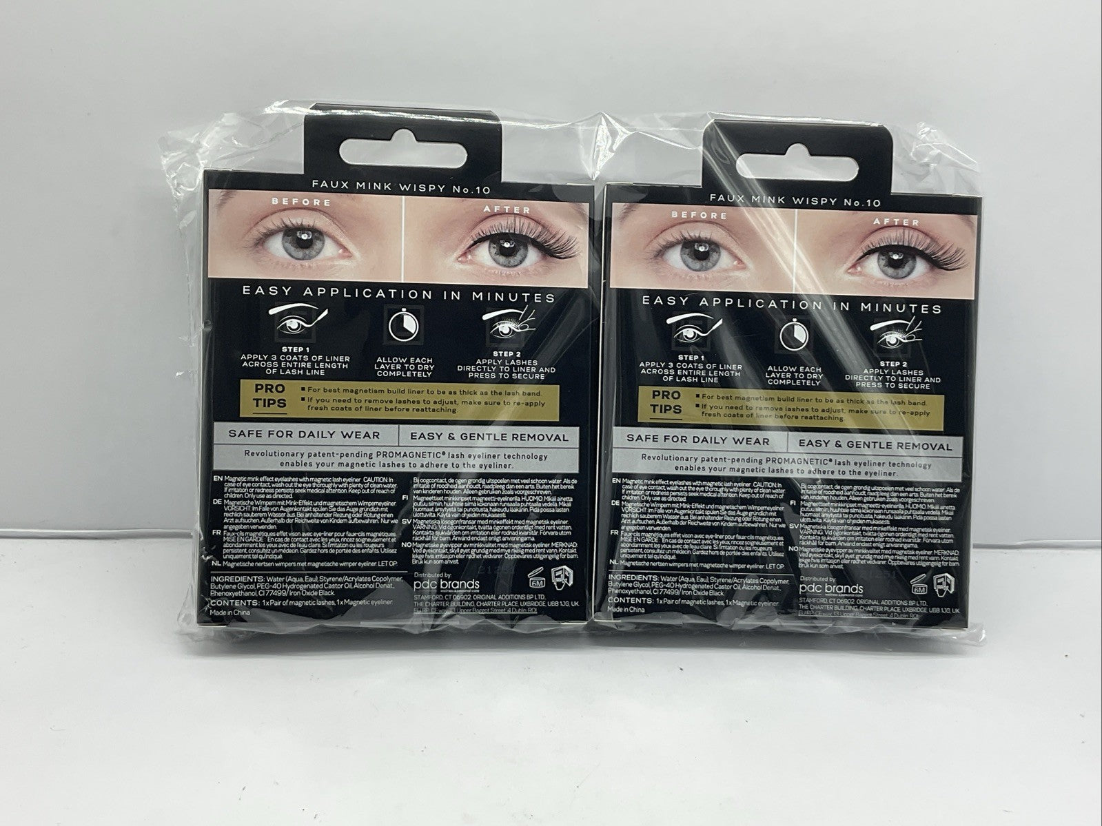 2 Pack - Eylure PRO MAGNETIC 7 Lash System w/ Eyeliner Faux Mink Wispy No.10