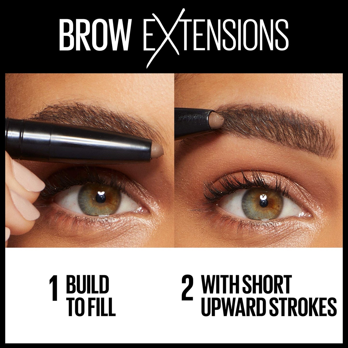 Maybelline Brow Extensions Fiber Pomade Crayon Eyebrow Makeup - 260 Deep Brown