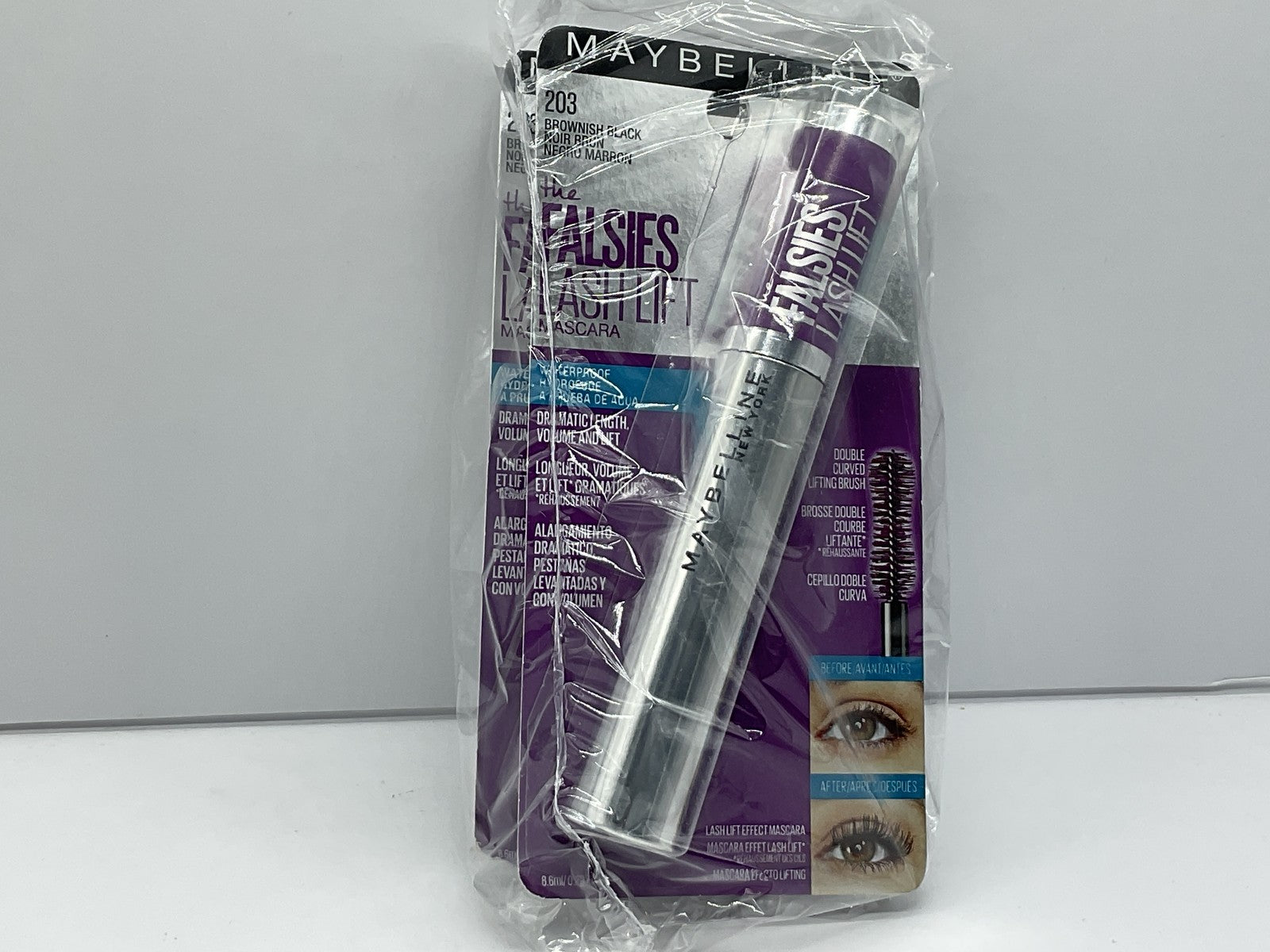 2 PACK - Maybelline The Falsies Lash Lift Waterproof Mascara 203 Brownish Black