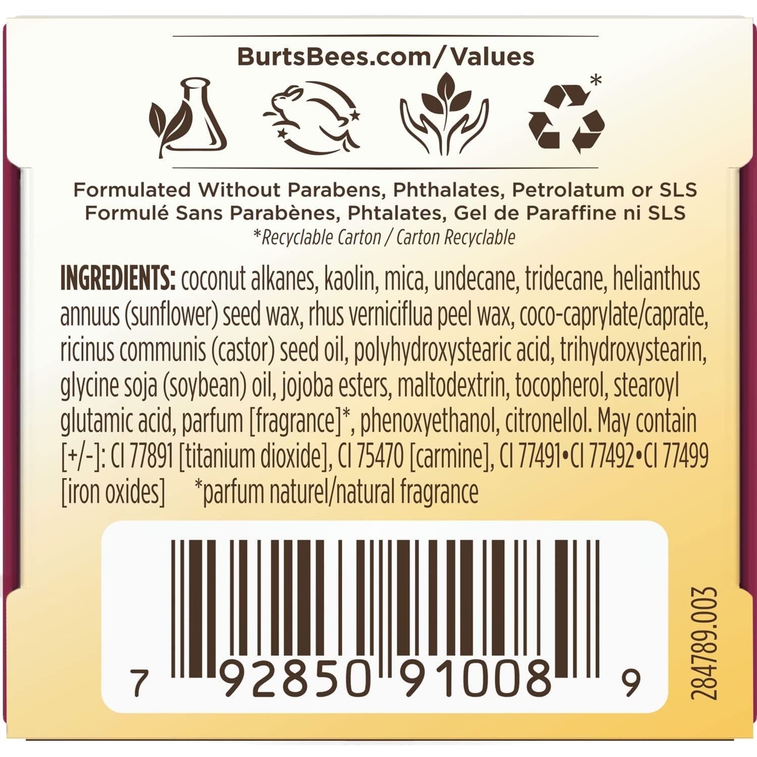Burts Bees Color Nurture Cream Blush # 1280 Berry Whip .25 oz NEW