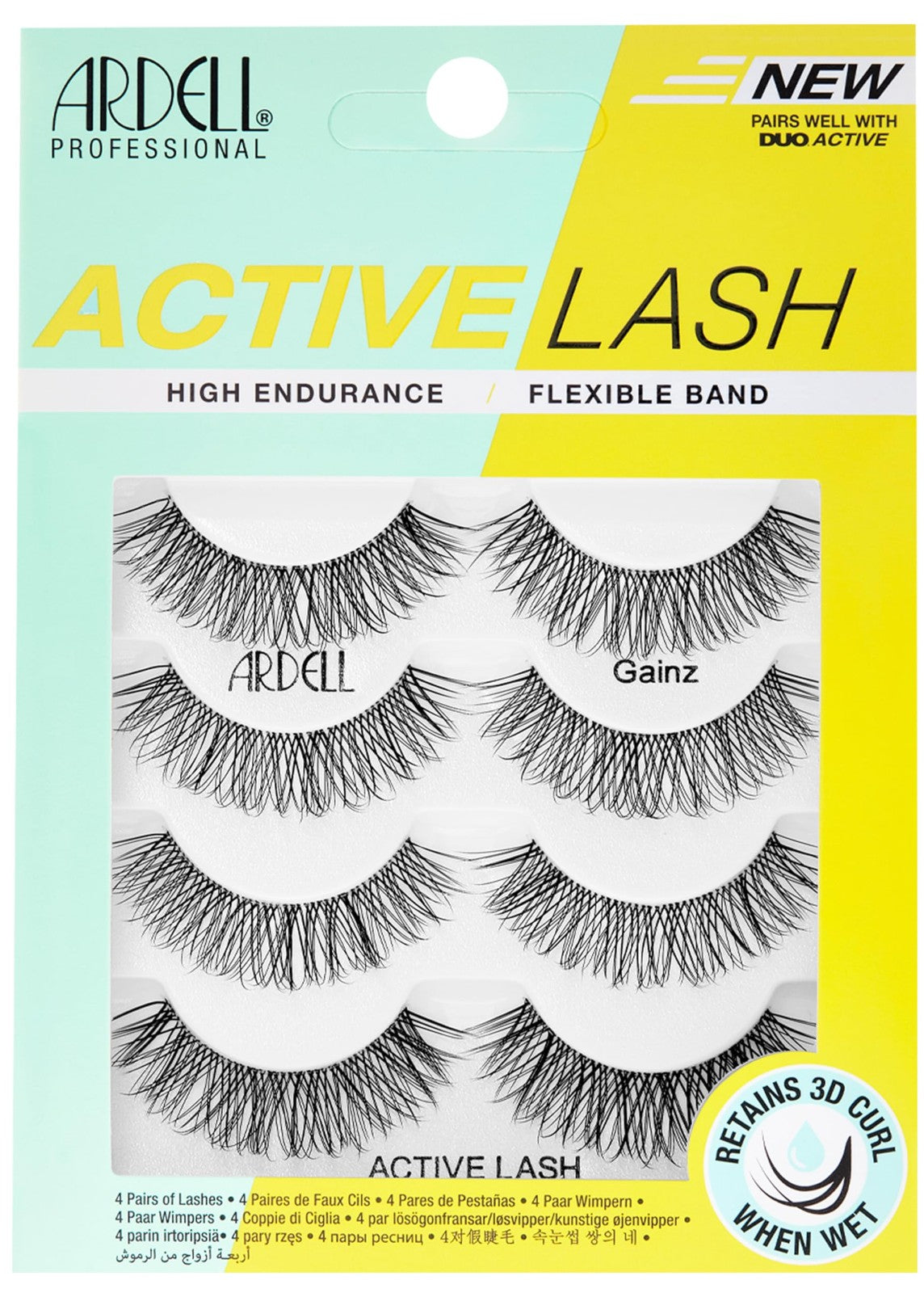 Ardell Professional - Active Lash, High Endurance, Flexible Band - Gainz 4 pairs