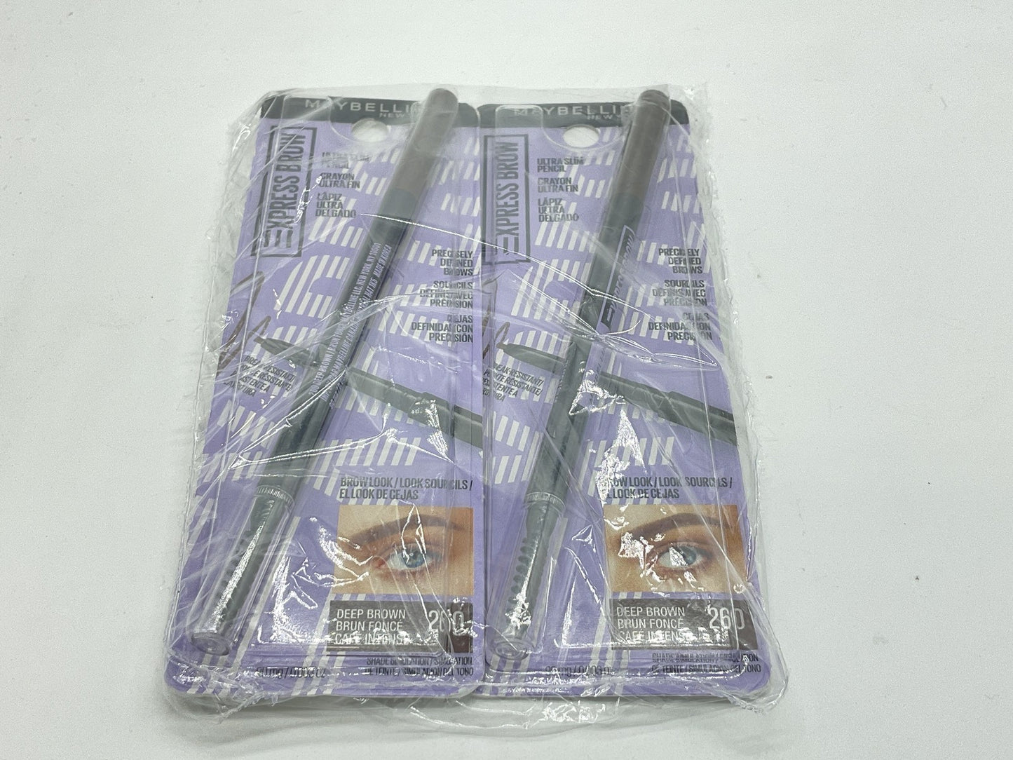2 Pack - Maybelline Brow Ultra Slim Eyebrow Definer Pencil - 260 Deep Brown