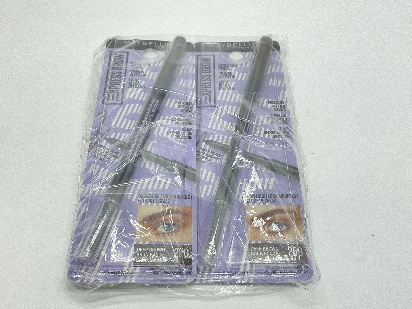 2 Pack - Maybelline Brow Ultra Slim Eyebrow Definer Pencil - 260 Deep Brown