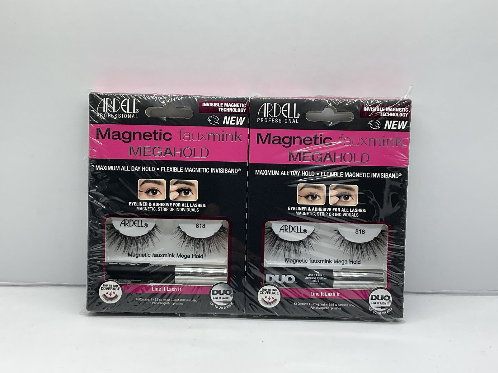 2x Ardell Professional Magnetic fauxmink Megahold Magnetic Technology 818