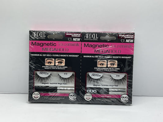 2x Ardell Professional Magnetic fauxmink Megahold Magnetic Technology 818