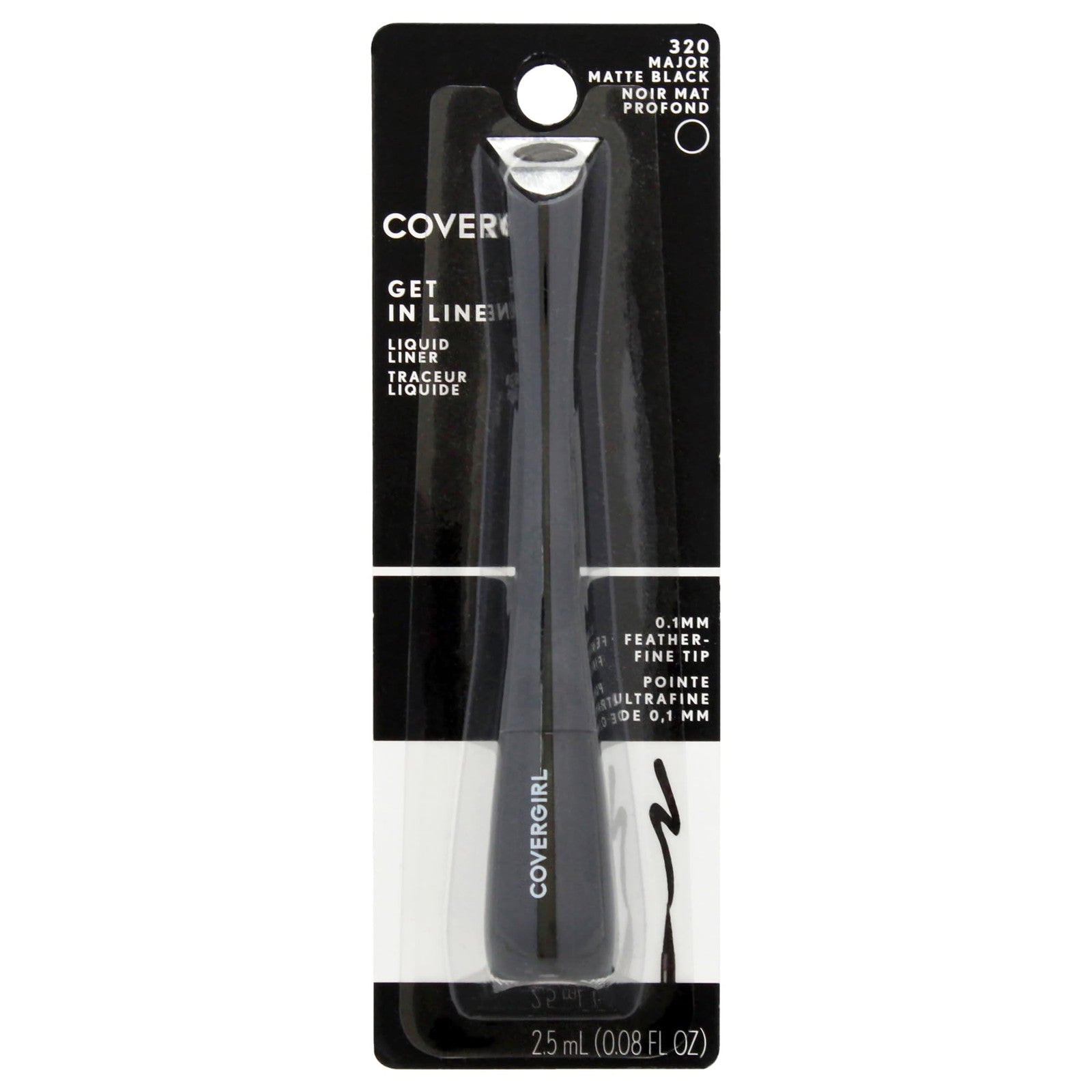 3 PACK - Covergirl Get In Line Liquid Eyeliner - 320 Major Matte Black