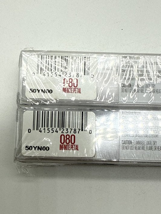 2 Pack, Maybelline New York Super Stay 24 2-Step Lipcolor, Infinite Petal [080]