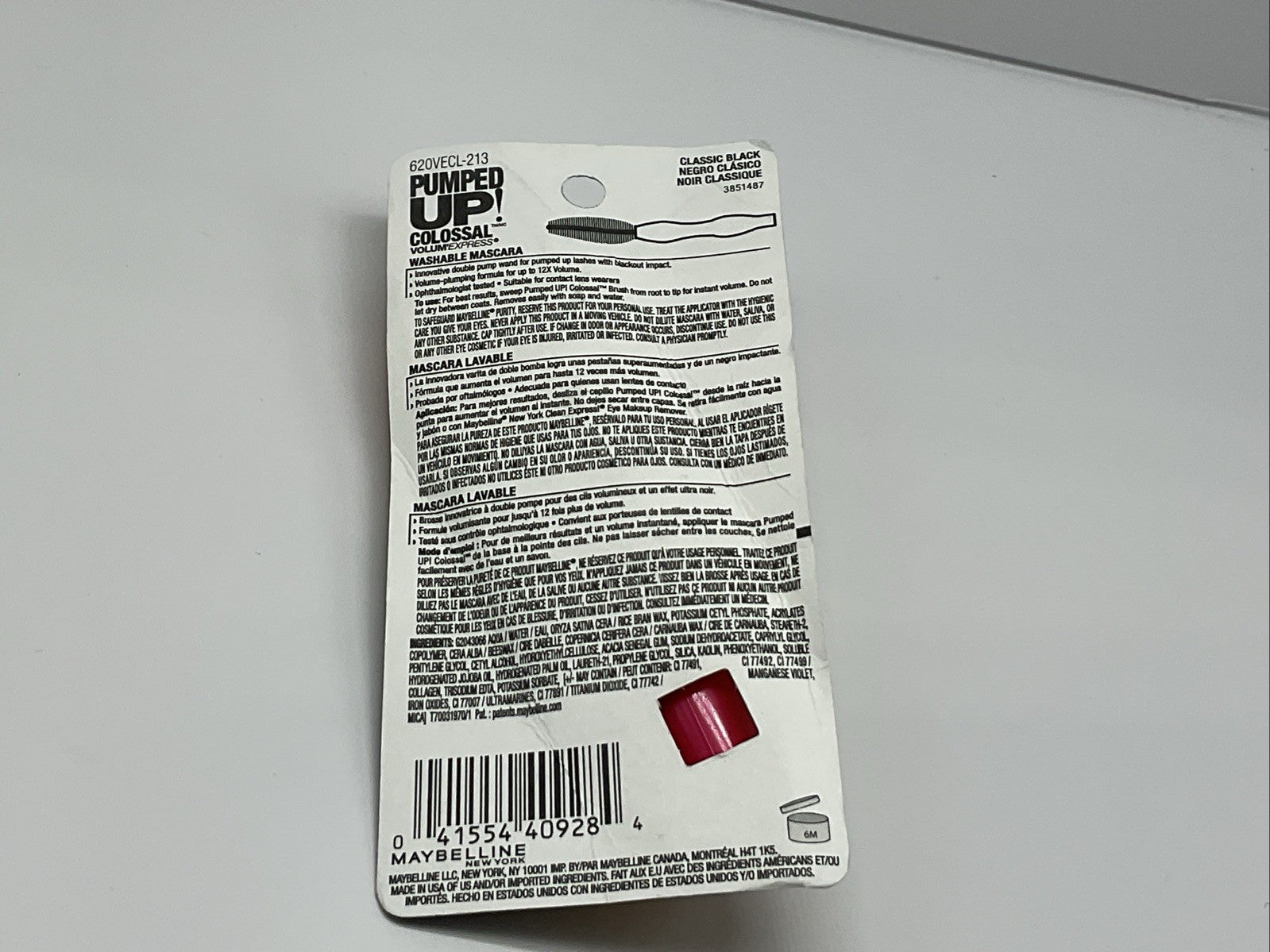 Maybelline Volum'Express Pumped Up Colossal Mascara - 213 Classic Black - Single