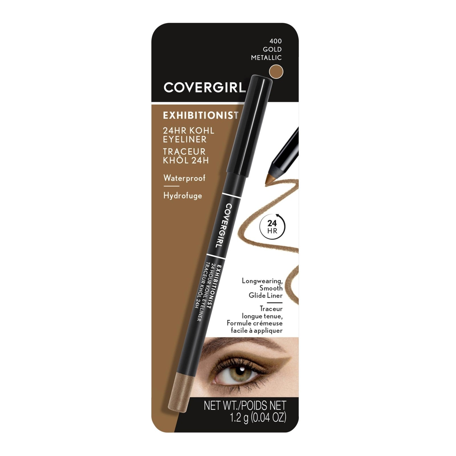 2 PACK - Covergirl Exhibitionist 24 HR Kohl Eyeliner - 400 Gold Metallic