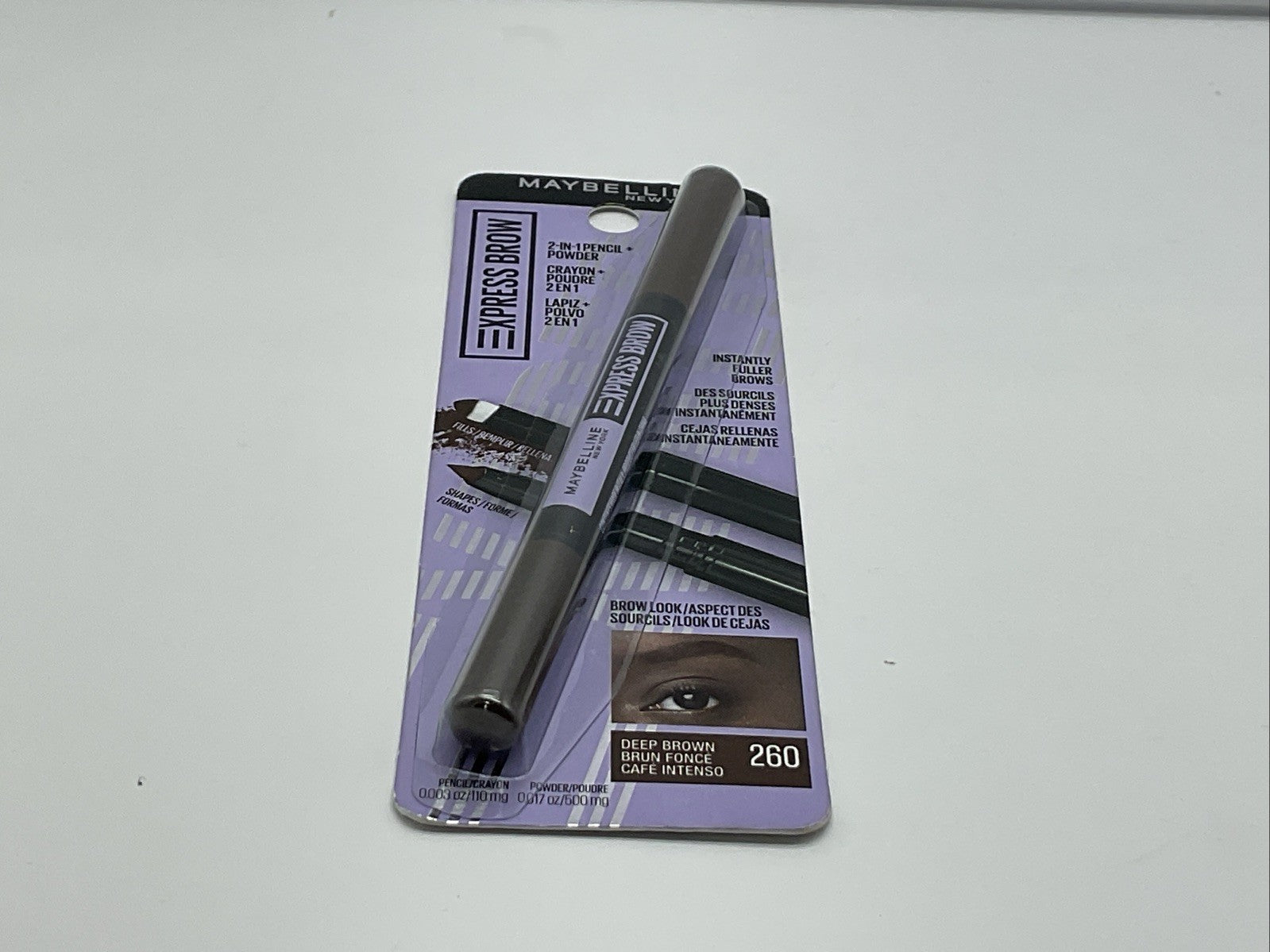 Maybelline Express Brow Duo 2 In 1 Pencil Powder - 260 Deep Brown