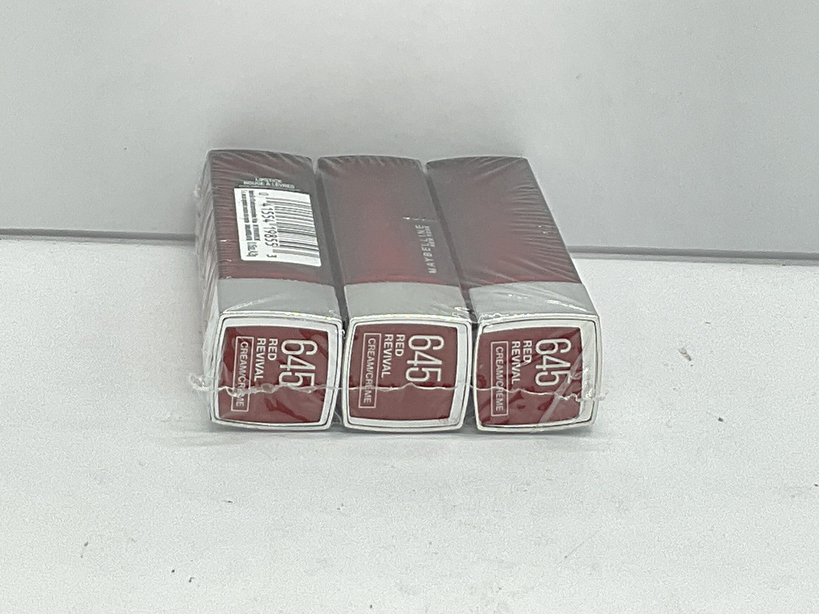 3 PACK - Maybelline Color Sensational Lipstick Cream Finish - 645 Red Revival 