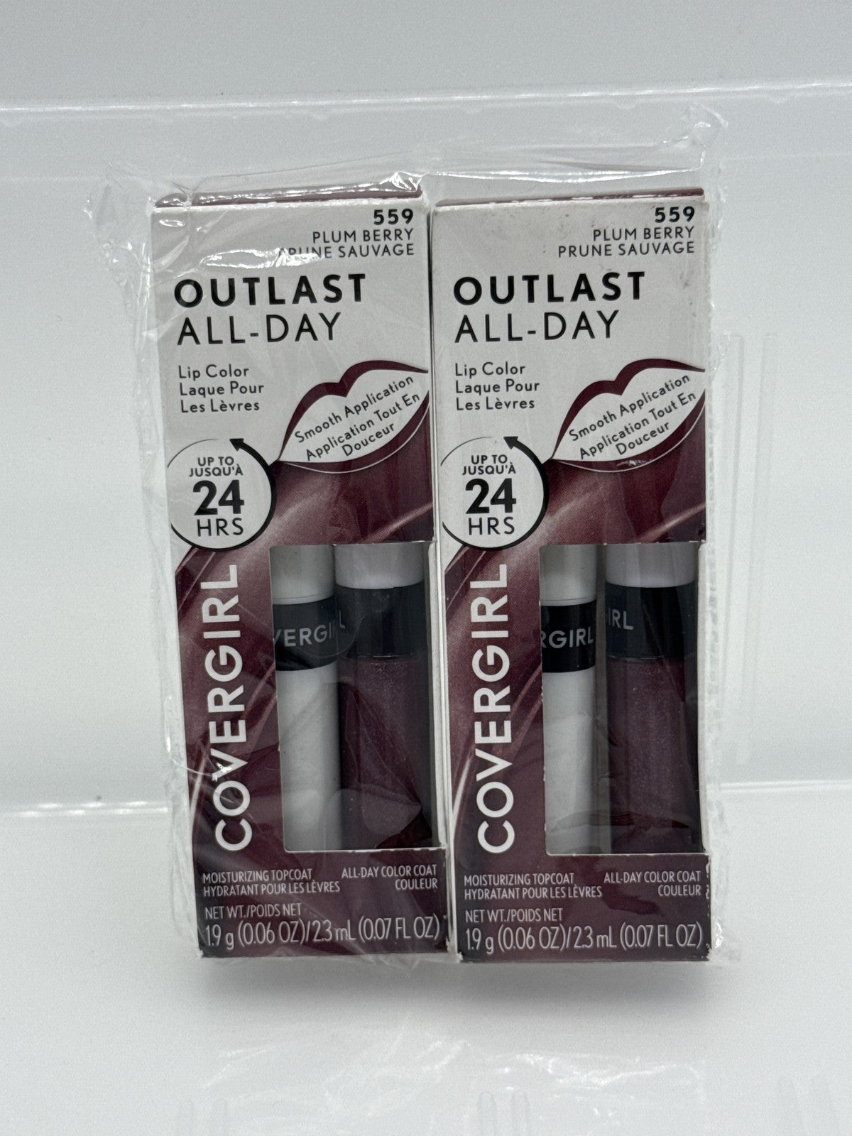 CoverGirl Outlast All-Day Lip Color, #559 Plum Berry, 0.07 fl oz, 2 pack