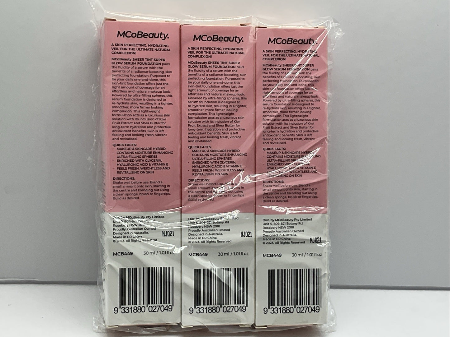 3 PACK - MCoBeauty Super Glow Sheer TINT Serum Foundation - 3-4 Light TO Medium