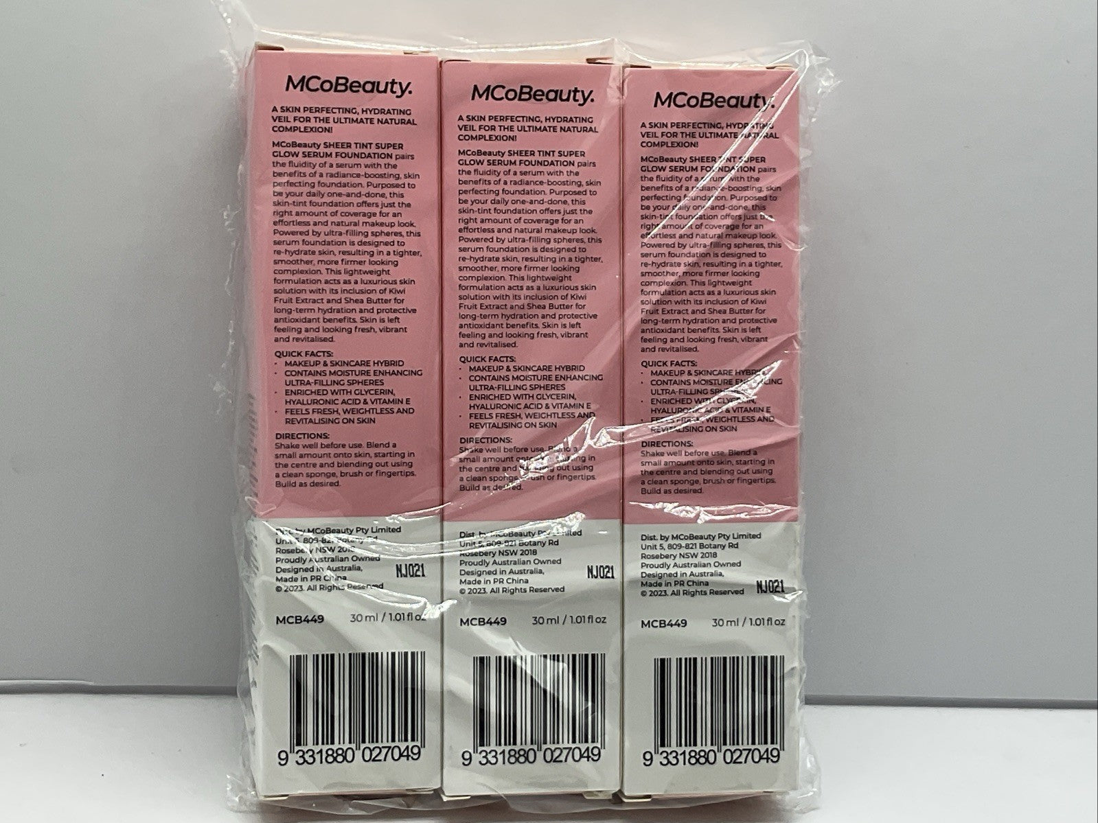 3 PACK - MCoBeauty Super Glow Sheer TINT Serum Foundation - 3-4 Light TO Medium