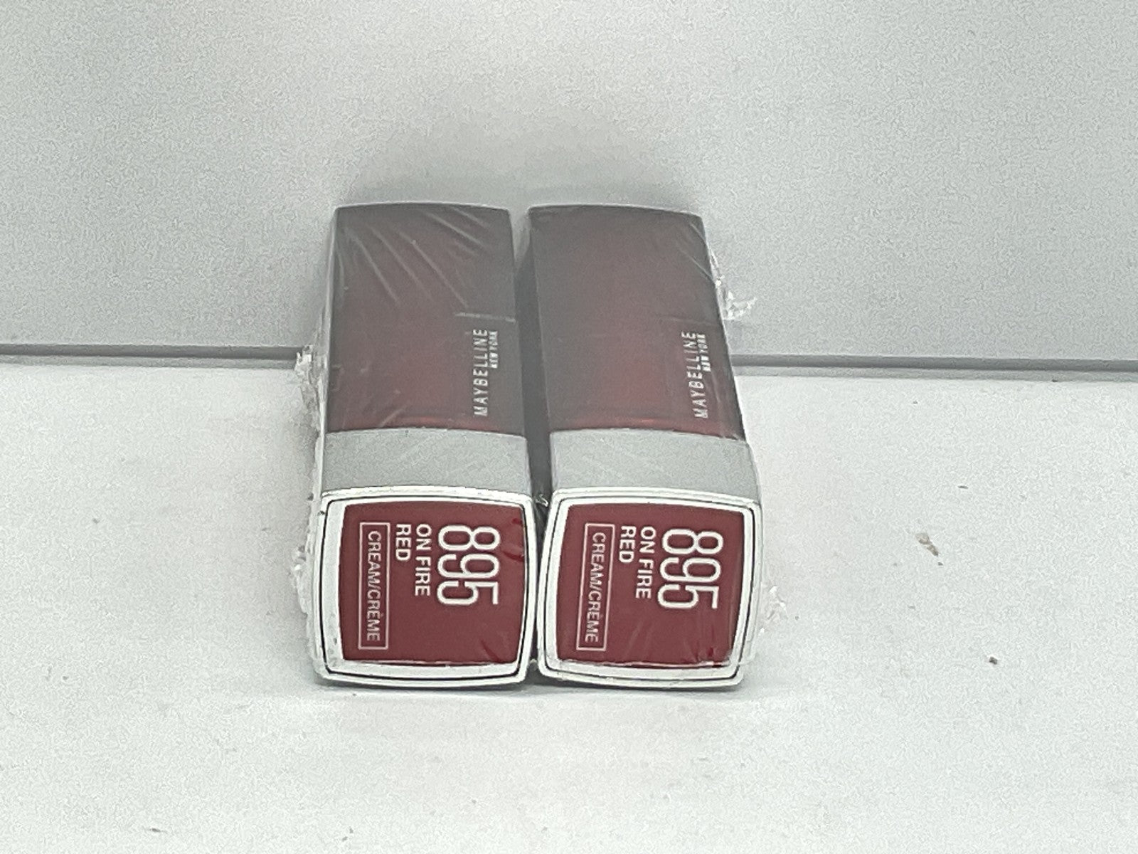 2 PACK - Maybelline Color Sensational Lipstick Cream Finish - 895 On Fire Red