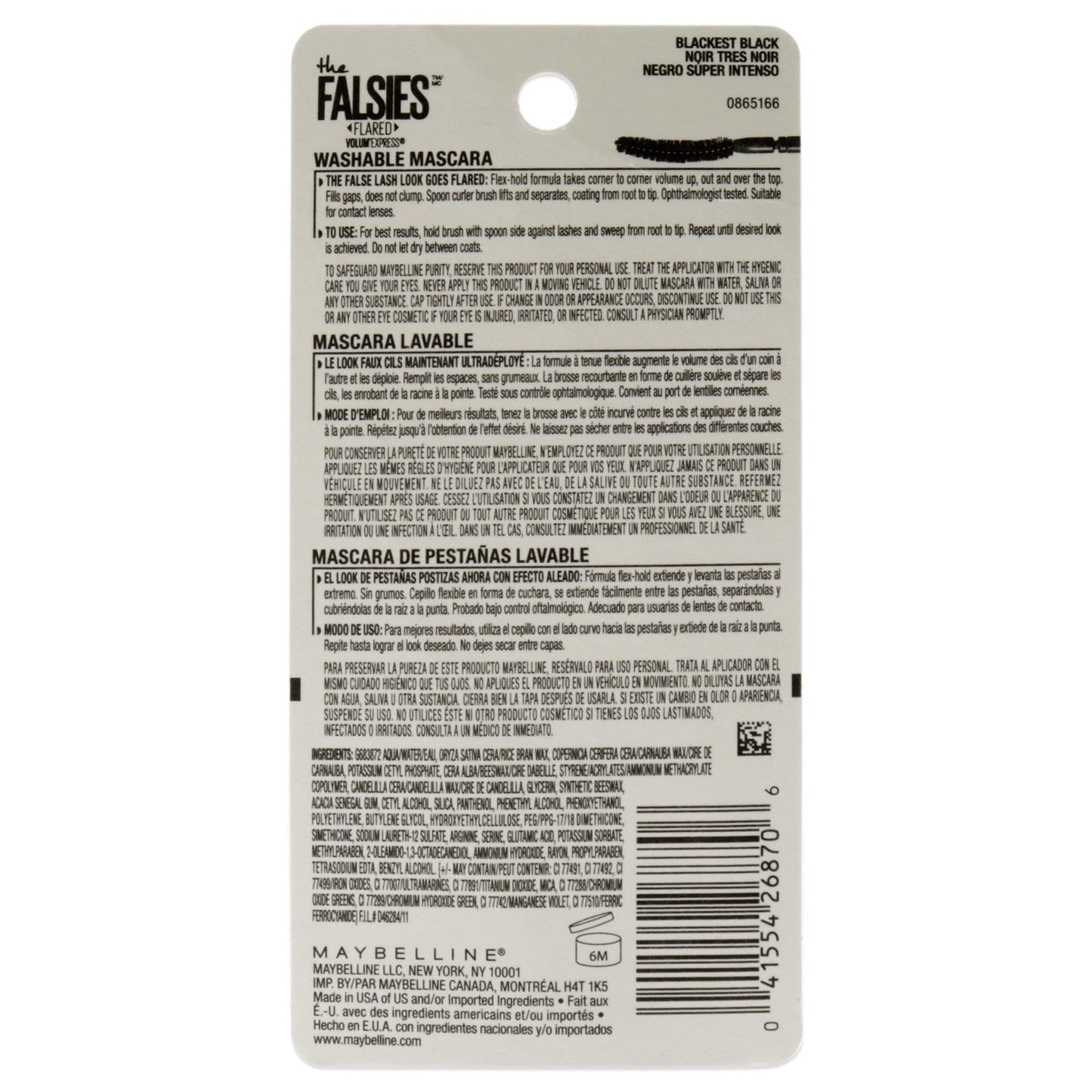 2 Pack Maybelline Volum'Express The Falsies Flared 286 Blackest Black NEW