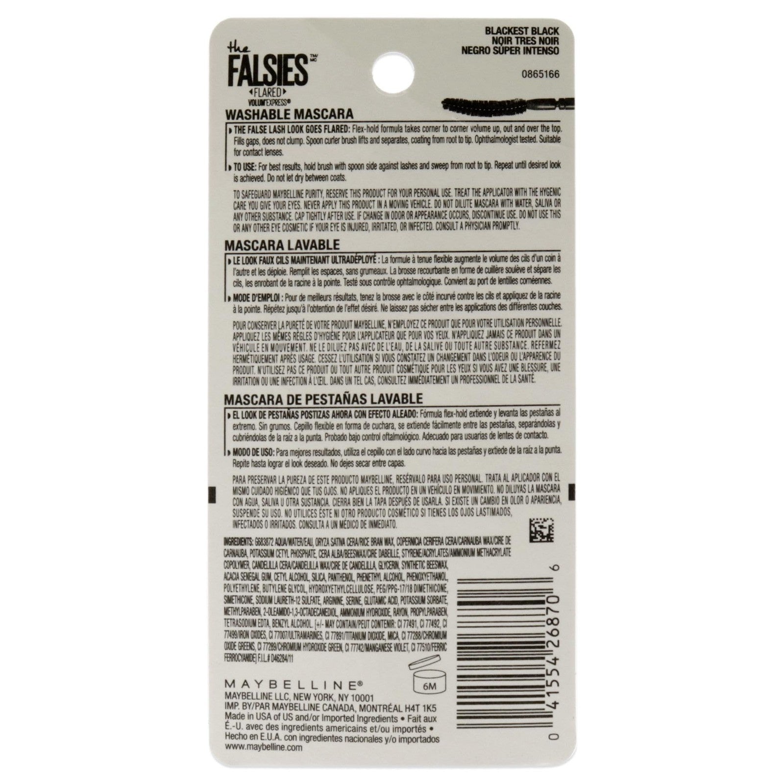 2 Pack Maybelline Volum'Express The Falsies Flared 286 Blackest Black NEW