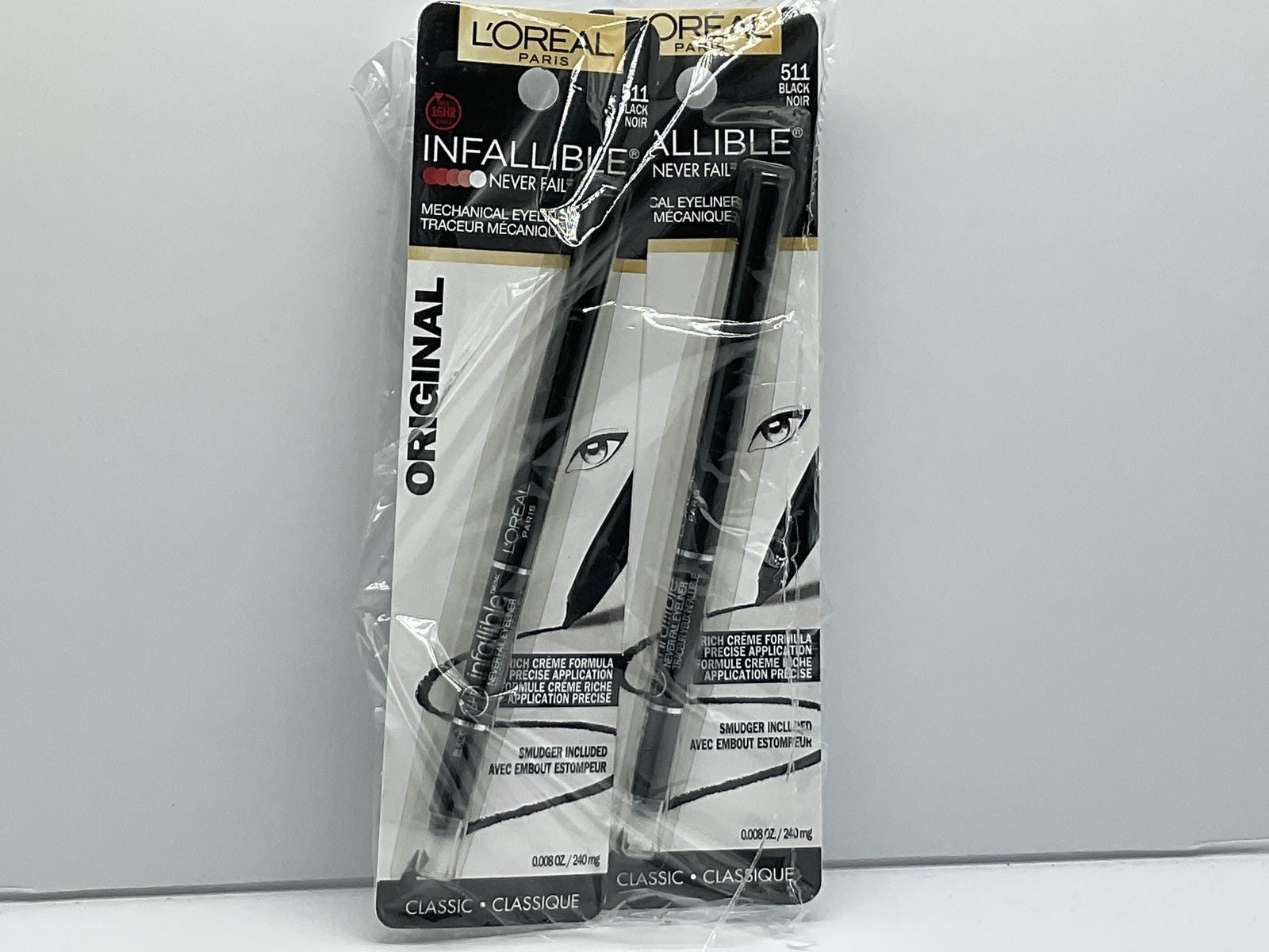 2 Pack L'Oreal Paris Infallible Original Mechanical Eyeliner w Smudger Black 51
