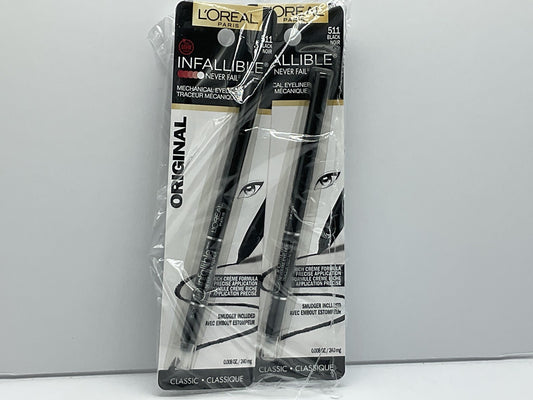 2 Pack L'Oreal Paris Infallible Original Mechanical Eyeliner w Smudger Black 51