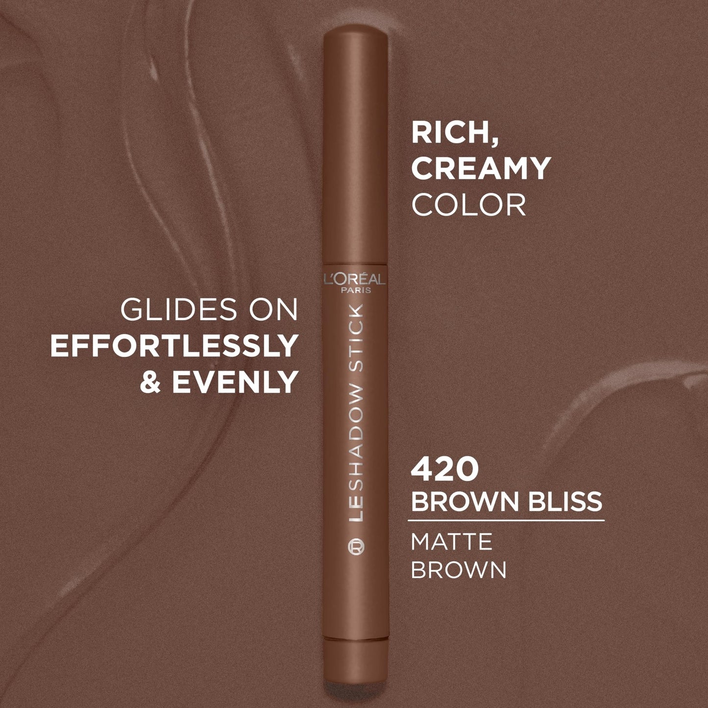 L'Oreal Paris Le Shadow Stick Eyeshadow, Blendable, #420 BROWN BLISS, 0.049 oz