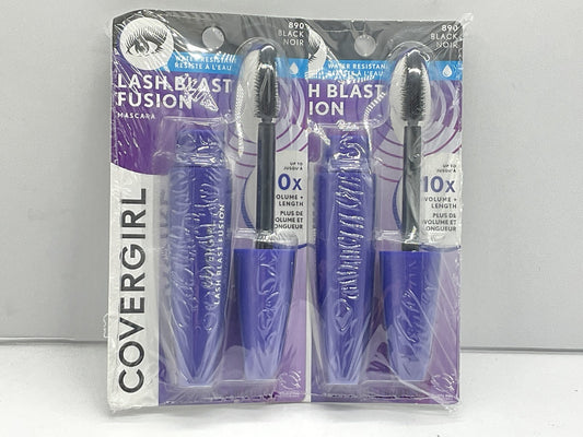 2 PACK - CoverGirl LashBlast Fusion Water Resistant Mascara - 890 Black