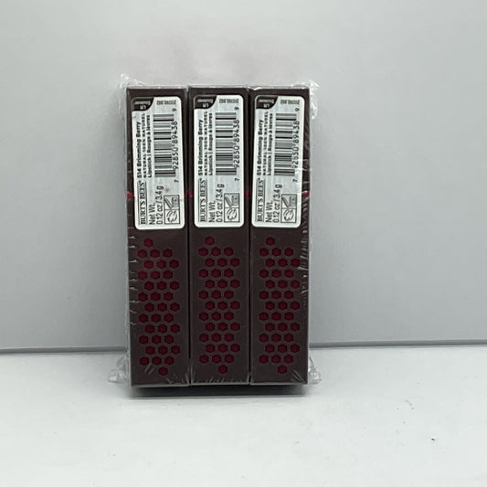 3 PACK - Burt's Bees 100% Natural Lipstick Shade  - 514 Brimming Berry