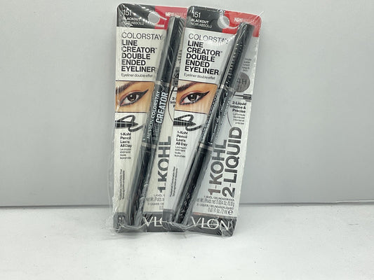 2 PACK - Revlon Colorstay Line Creator Doubled Ended Eyeliner - 151 Blackout