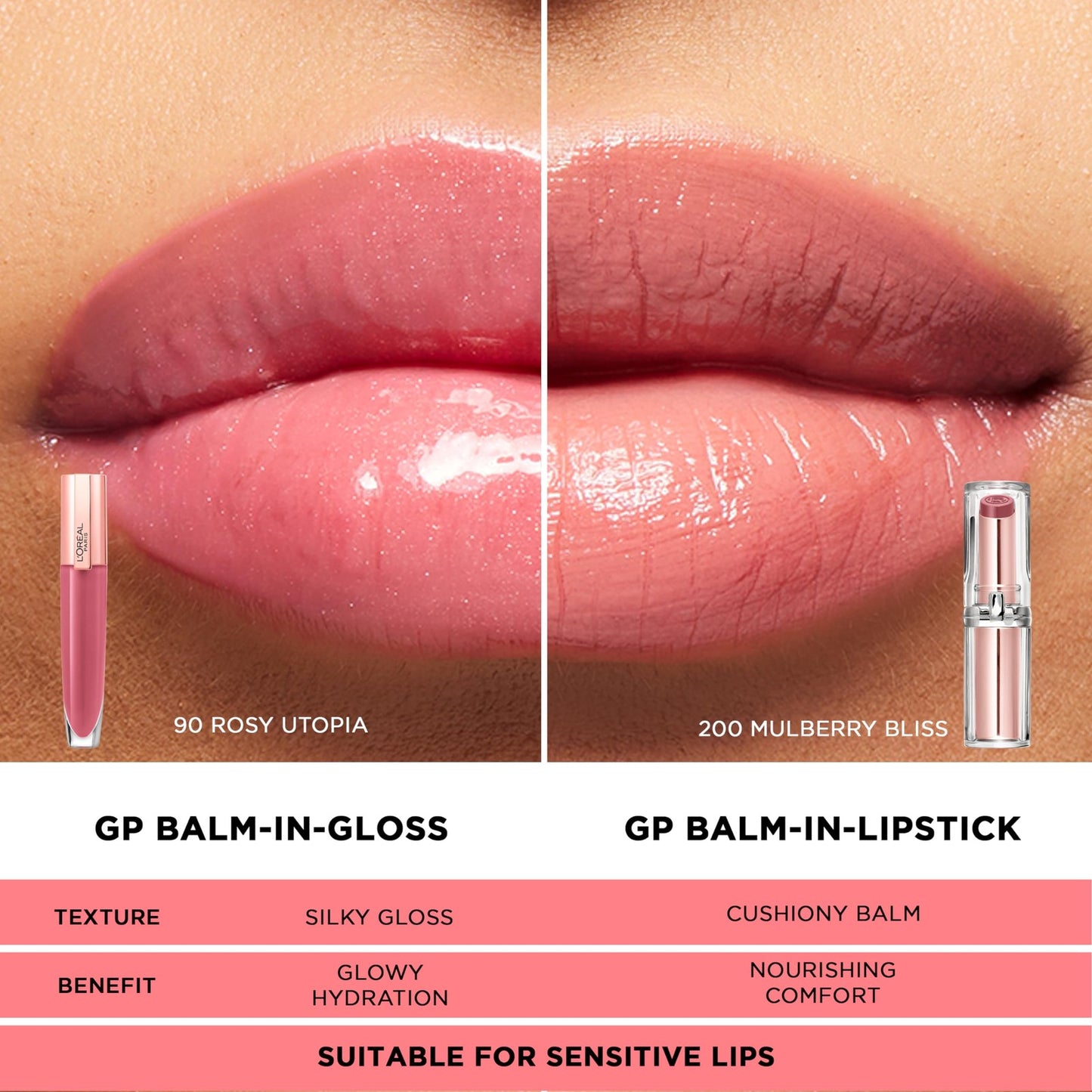 2 Pack: L'Oreal Glow Paradise Balm-In-Lipstick *120 Blush Fantasy* (1216-12D)