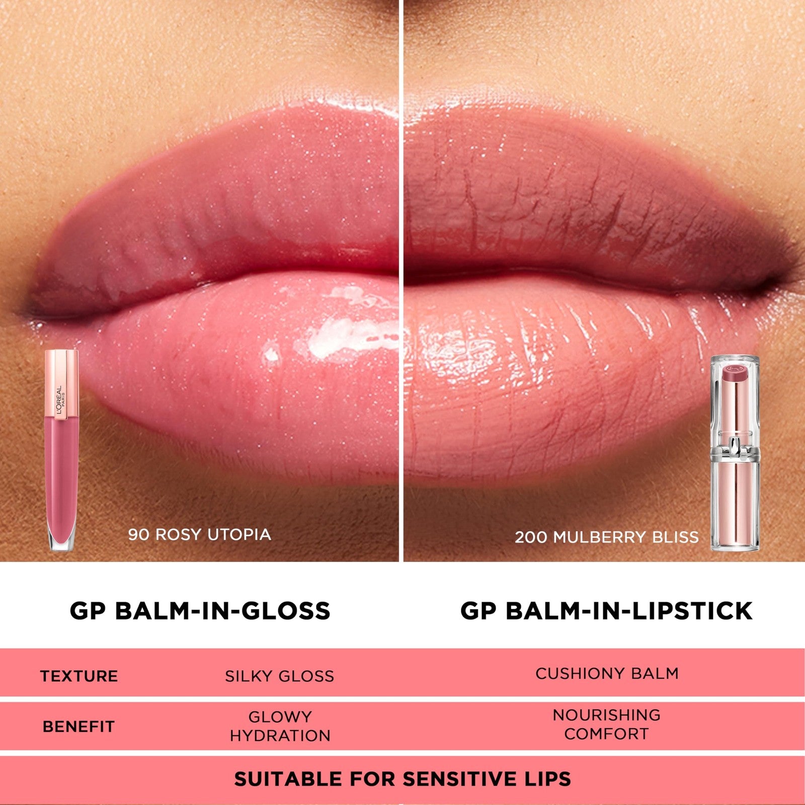 2 Pack: L'Oreal Glow Paradise Balm-In-Lipstick *120 Blush Fantasy* (1216-12D)