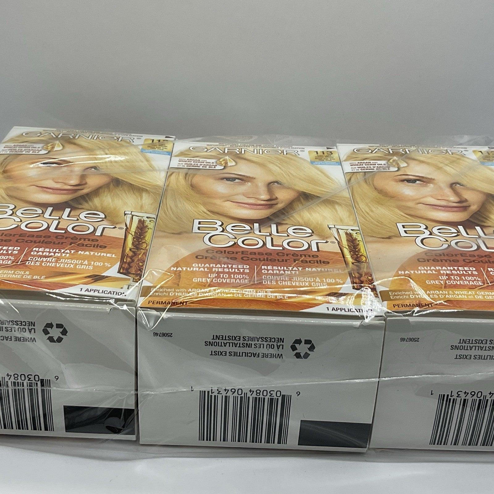 3 Pack - Garnier Belle ColorEase Creme Hair Dye 113 Extra Light Golden Blonde