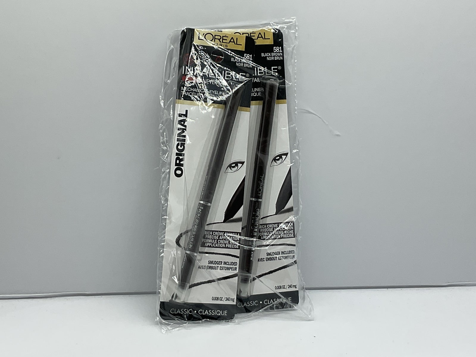 2 Pack L'Oreal Paris Infallible Mechanical Eyeliner, Black Brown 581, 0.008 oz