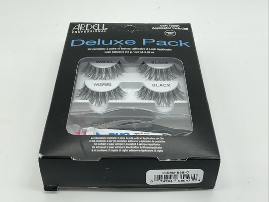 Ardell Professional Eyelashes Deluxe Pack Applicator Included - Wispies Black