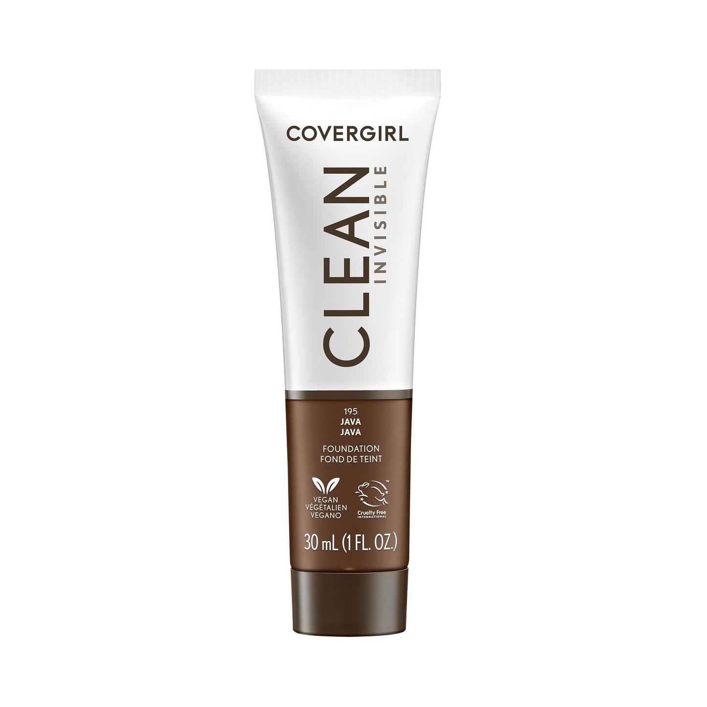 CoverGirl Clean Invisible Liquid FOUNDATION Makeup, 195 Java Brand New Sealed