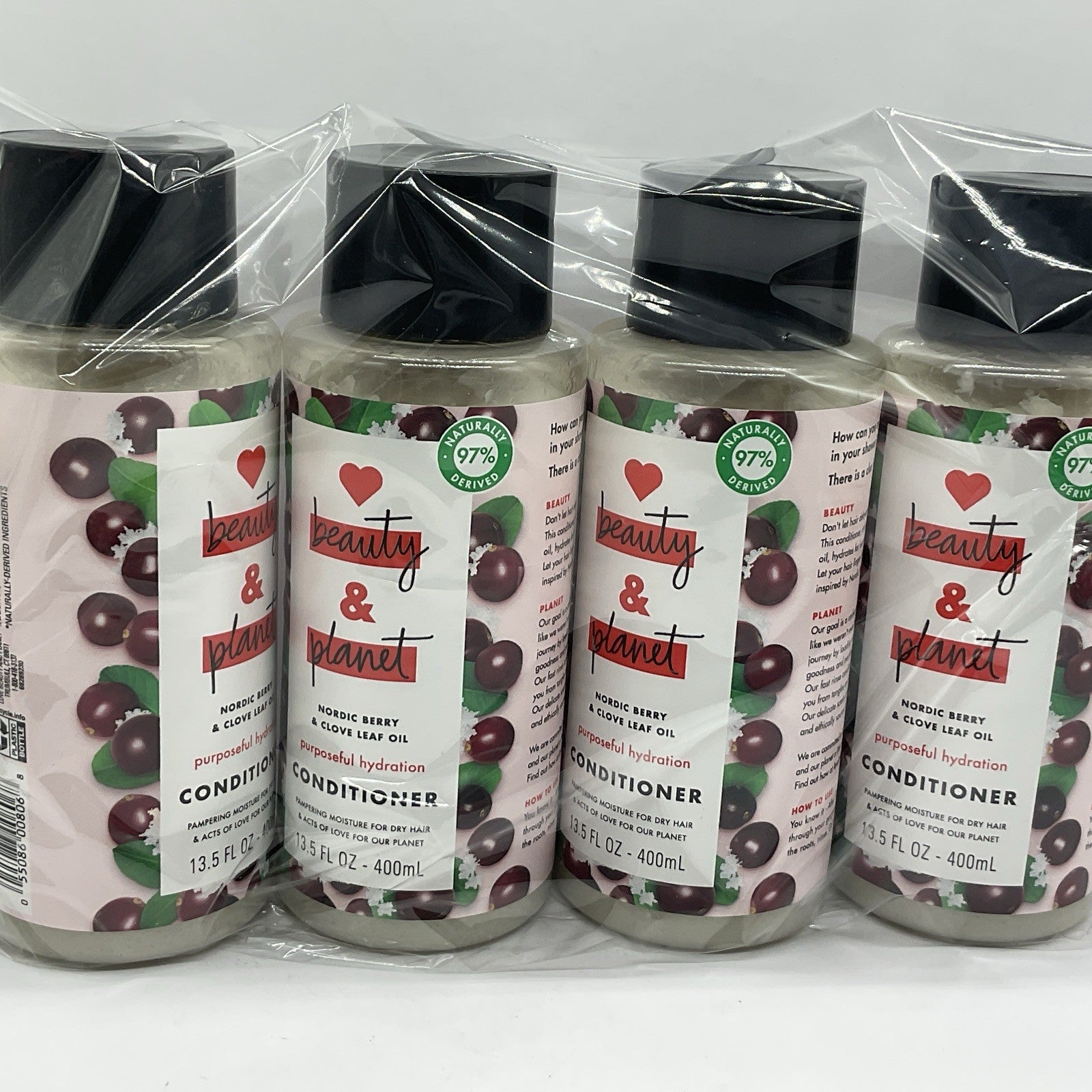 4 Pack Love Beauty & Planet Conditioner - Nordic Berry & Clove Leaf Oil