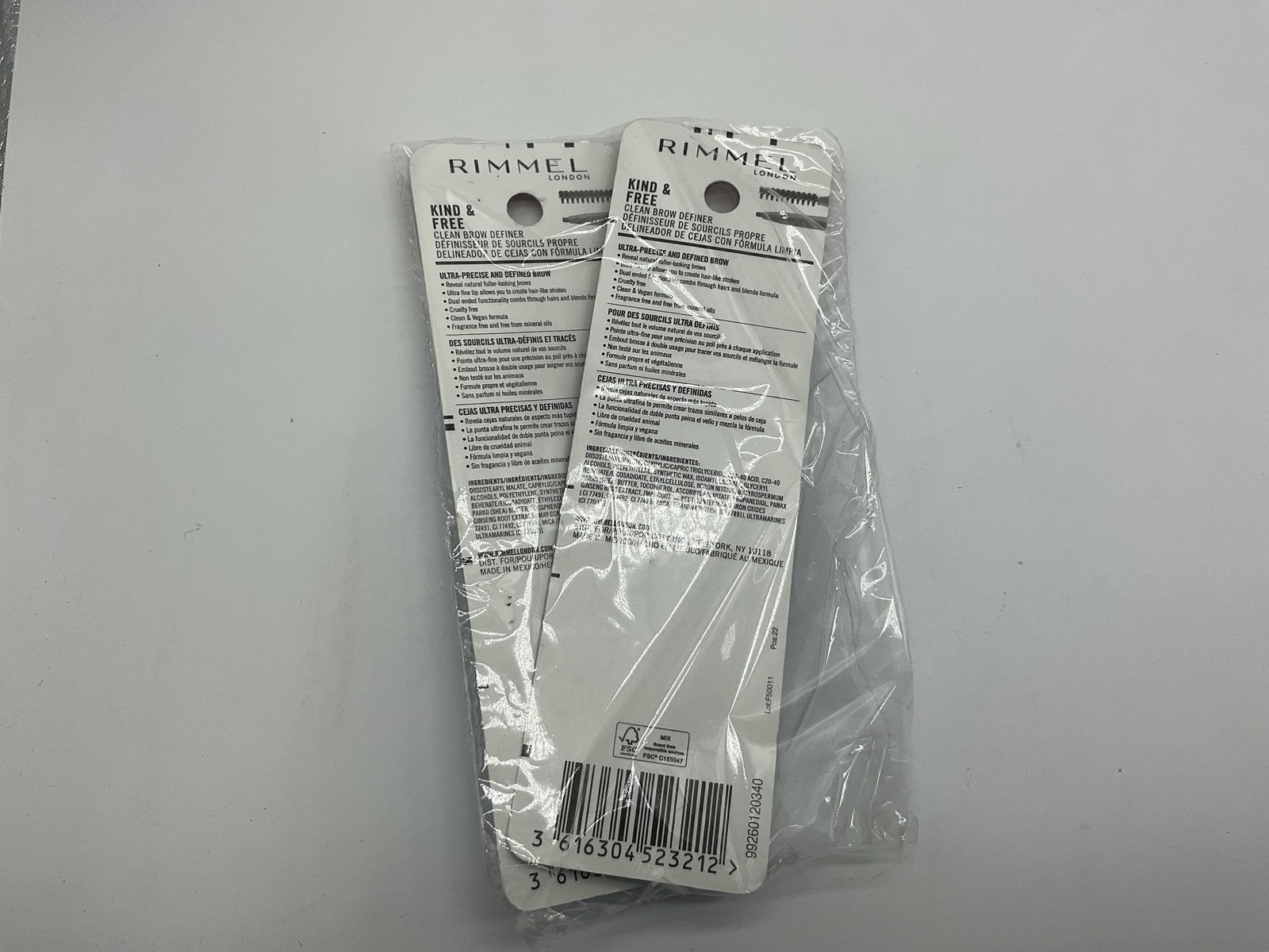 2 PACK - Rimmel Kind & Free Eyebrow Pencil, 002 Taupe