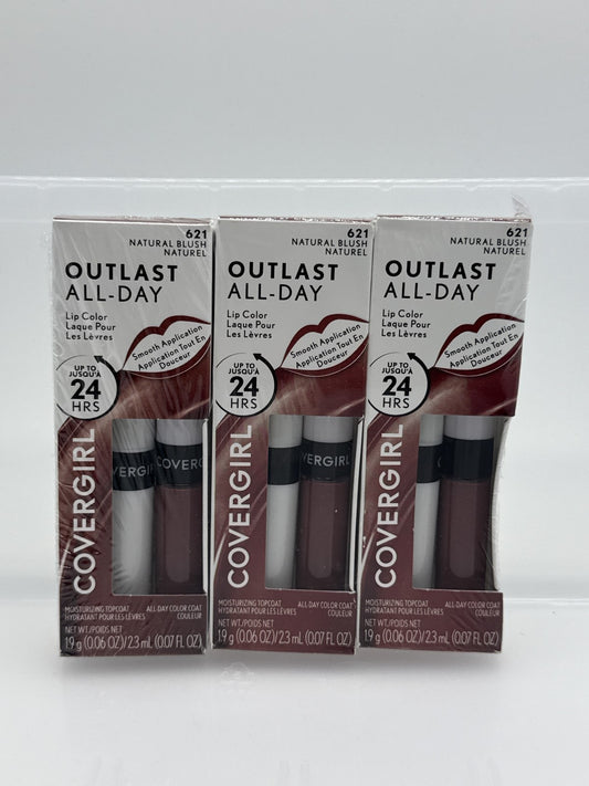Covergirl Outlast All-Day, Lip Color, 621 Natural Blush, 3 Pack
