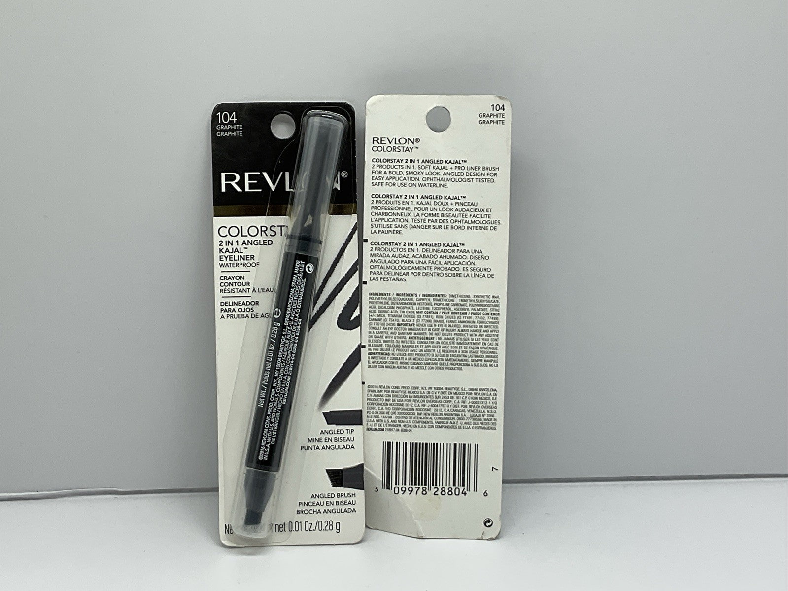 Revlon ColorStay 2 in 1 Angled Kajal Eyeliner - 104 Graphite - Set Of 2